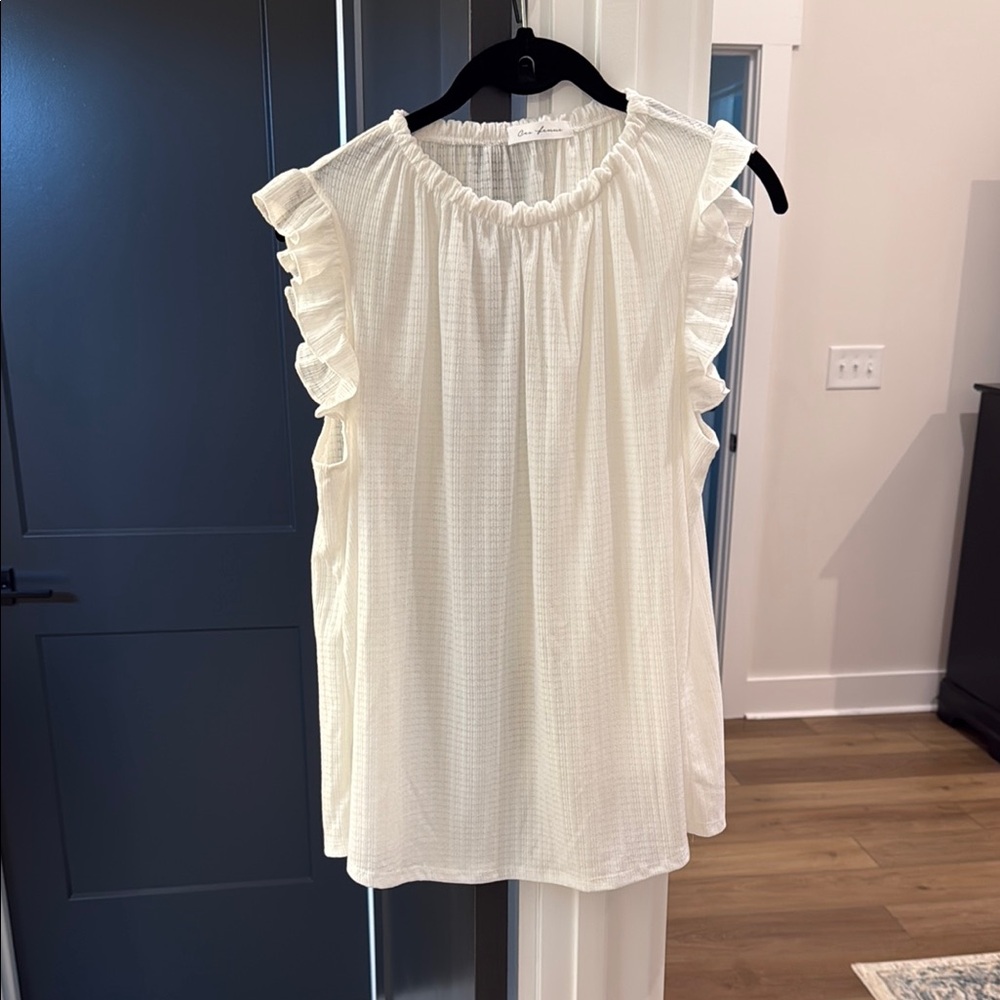 Elegant Maternity White Ruffle Sleeve Top